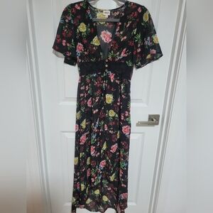 Floral Black Button Up Shirt